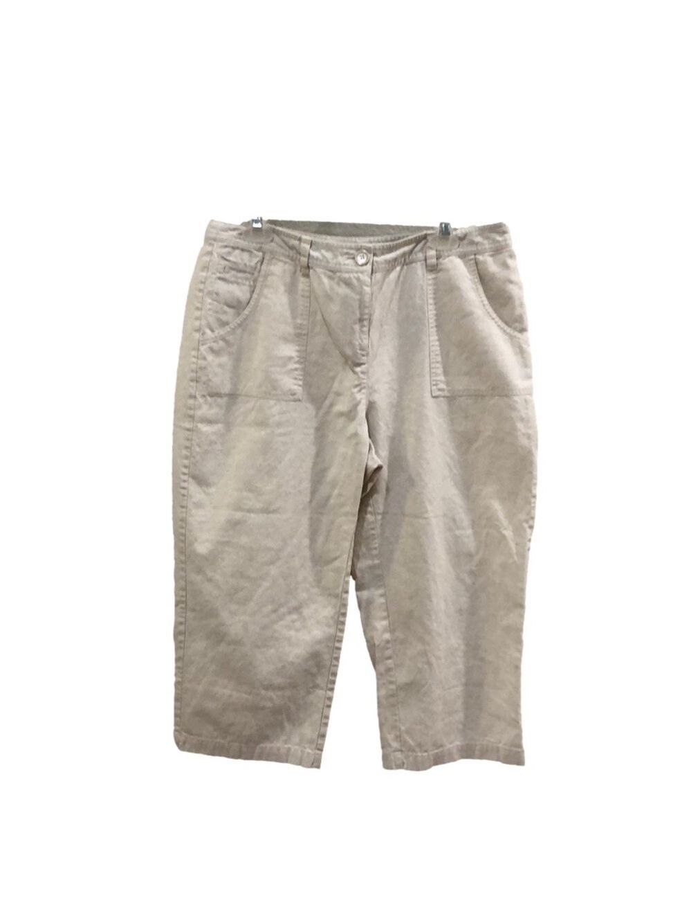 LIZ CLAIBORNE linen blend wide leg cropped pants. Size 12 beach summer vacation